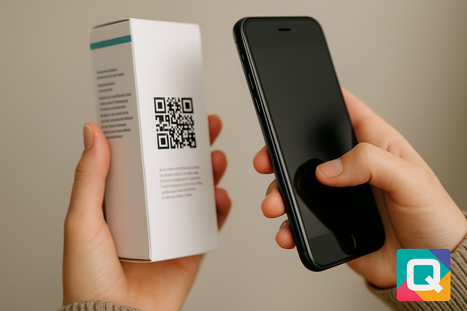 رمز QR على منتج