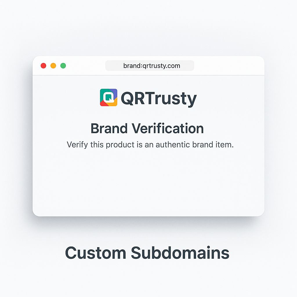 Custom verification page with brand logo and colors on a subdomain